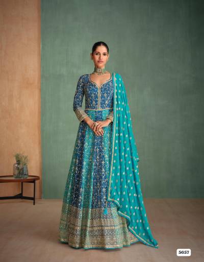 DN 5417, 5657 BY SAYURI DESIGNER GEORGETTE GOWN WHOLESALER IN INDIA